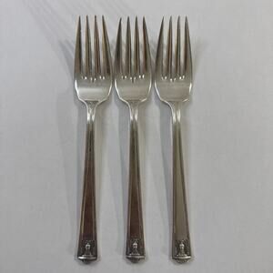 Vintage Holmes & Edwards - 3 Salad Forks - Century Super Plate Inlaid Silver